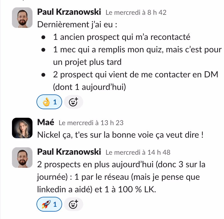 a screenshot of a LinkedIn text messages