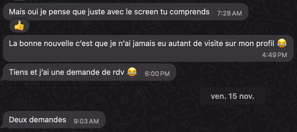screenshot of whatsapp text messages